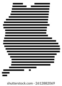 Symbol Map of the County Perry (Tennessee, US) showing the County with a few black horizontal lines
