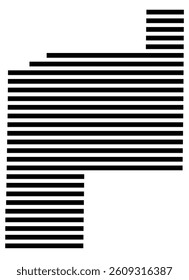 Symbol Map of the County Phelps (Missouri) showing the County with a few black horizontal lines