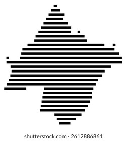 Symbol Map of the County Pike (Pennsylvania, US) showing the County with a few black horizontal lines