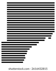 Symbol Map of the County Pine (Minnesota, US) showing the County with a few black horizontal lines