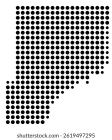 Symbol Map Of the County Pine (Minnesota, US) showing the County with a few black dots
