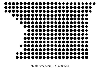 Symbol Map Of the County Piute (Utah, US) showing the County with a few black dots