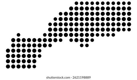 Mapa de símbolos do County Placer (Califórnia, EUA) mostrando o condado com alguns pontos pretos