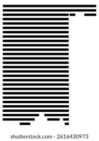 Symbol Map of the County Pottawatomie (Oklahoma, US) showing the County with a few black horizontal lines