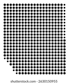 Symbol Map Of the County Potter (Pennsylvania, US) showing the County with a few black dots