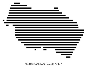 Symbol Map of the County Powell (Kentucky) showing the County with a few black horizontal lines