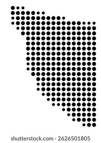 Symbol Map Of the County Presidio (Texas, US) showing the County with a few black dots