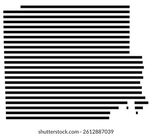 Symbol Map of the County Providence (Rhode Island, US) showing the County with a few black horizontal lines
