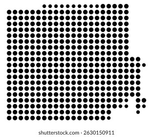 Symbol Map Of the County Providence (Rhode Island, US) showing the County with a few black dots