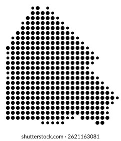 Symbol Map Of the County Pulaski (Georgia, US) showing the County with a few black dots