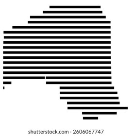 Symbol Map of the County Putnam (Florida) showing the County with a few black horizontal lines