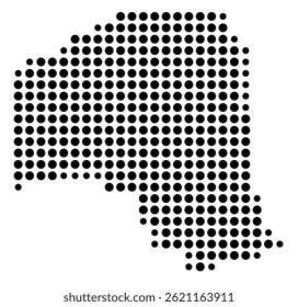 Symbol Map Of the County Putnam (Florida, US) showing the County with a few black dots