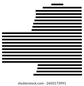 Symbol Map of the County Putnam (Illinois) showing the County with a few black horizontal lines