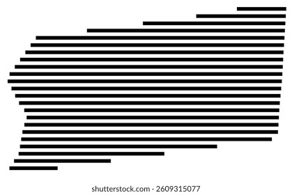 Symbol Map of the County Putnam (New York) showing the County with a few black horizontal lines