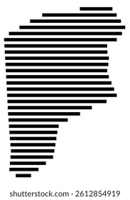 Symbol Map of the County Putnam (West Virginia, US) showing the County with a few black horizontal lines