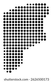 Symbol Map Of the County Putnam (West Virginia, US) showing the County with a few black dots