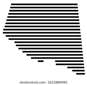 Symbol Map of the County Rains (Texas, US) showing the County with a few black horizontal lines