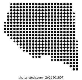 Symbol Map Of the County Rains (Texas, US) showing the County with a few black dots