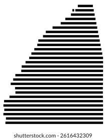 Symbol Map of the County Rankin (Mississippi, US) showing the County with a few black horizontal lines