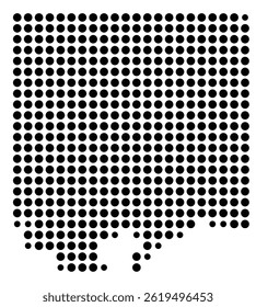 Symbol Map Of the County Ray (Missouri, US) showing the County with a few black dots