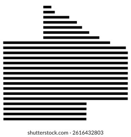Symbol Map of the County Redwood (Minnesota, US) showing the County with a few black horizontal lines