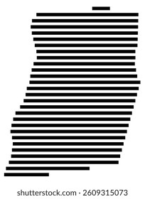 Symbol Map of the County Rensselaer (New York) showing the County with a few black horizontal lines