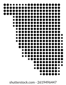 Symbol Map Of the County Reynolds (Missouri, US) showing the County with a few black dots