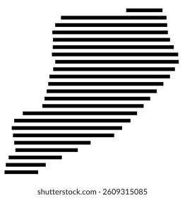 Symbol Map of the County Richmond (New York) showing the County with a few black horizontal lines