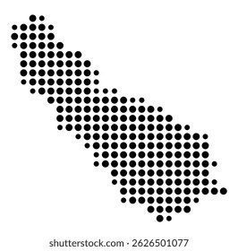 Symbol Map Of the County Richmond (Virginia, US) showing the County with a few black dots