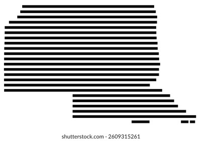 Symbol Map of the County Rio Arriba (New Mexico) showing the County with a few black horizontal lines