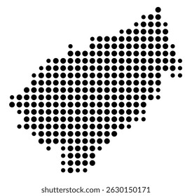 Mapa simbólico del condado de Roane (Tennessee, EE. UU.) que muestra el condado con algunos puntos negros