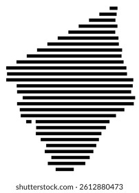 Symbol Map of the County Robertson (Texas, US) showing the County with a few black horizontal lines