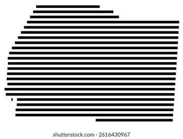 Symbol Map of the County Ross (Ohio, US) showing the County with a few black horizontal lines