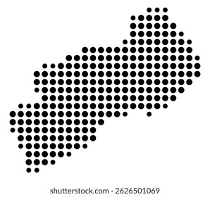 Symbol Map Of the County Russell (Virginia, US) showing the County with a few black dots