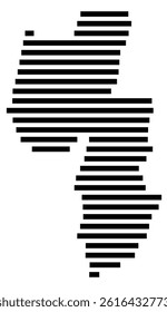 Symbol Map of the County Sagadahoc (Maine, US) showing the County with a few black horizontal lines