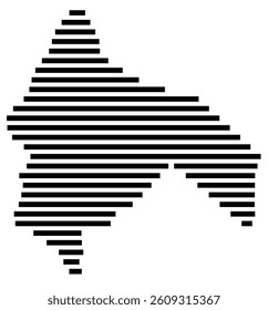 Symbol Map of the County Salem (New Jersey) showing the County with a few black horizontal lines