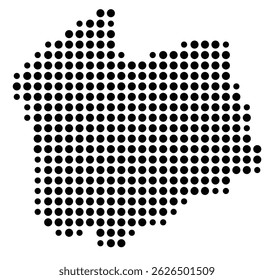 Symbol Map Of the County Salt Lake (Utah, US) showing the County with a few black dots
