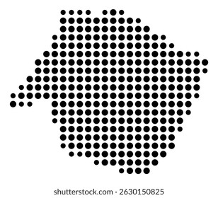 Symbol Map Of the County Saluda (South Carolina, US) showing the County with a few black dots