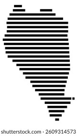 Symbol Map of the County Sampson (North Carolina) showing the County with a few black horizontal lines