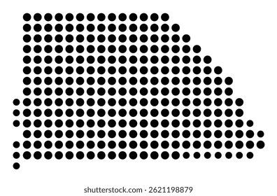 Symbol Map Of the County San Bernardino (California, US) showing the County with a few black dots