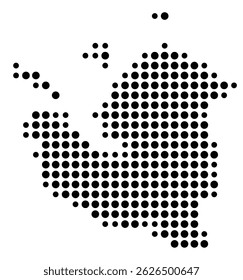 Symbol Map Of the County San Juan (Washington, US) showing the County with a few black dots
