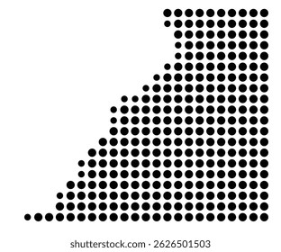 Symbol Map Of the County San Juan (Utah, US) showing the County with a few black dots