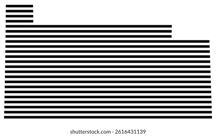 Symbol Map of the County Sandusky (Ohio, US) showing the County with a few black horizontal lines