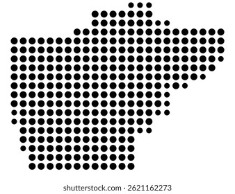 Symbolkarte der Grafschaft Sangamon (Illinois, USA) mit ein paar schwarzen Punkten
