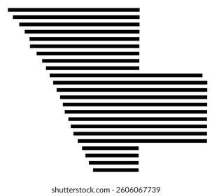 Symbol Map of the County Sarasota (Florida) showing the County with a few black horizontal lines