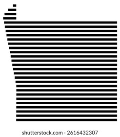Symbol Map of the County Scott (Mississippi, US) showing the County with a few black horizontal lines