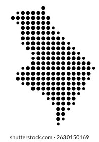 Symbol Map Of the County Sequatchie (Tennessee, US) showing the County with a few black dots