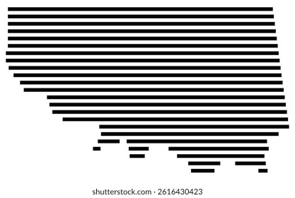 Symbol Map of the County Sequoyah (Oklahoma, US) showing the County with a few black horizontal lines