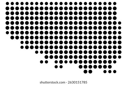 Symbol Map Of the County Sequoyah (Oklahoma, US) showing the County with a few black dots