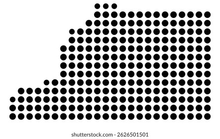Symbol Map Of the County Sevier (Utah, US) showing the County with a few black dots